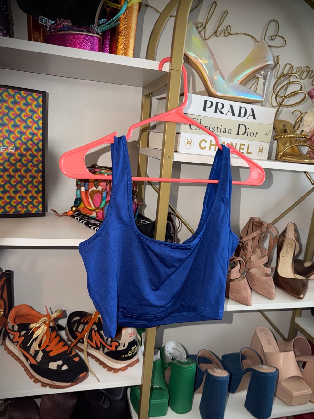 Royal Blue Crop Tank Top Size L